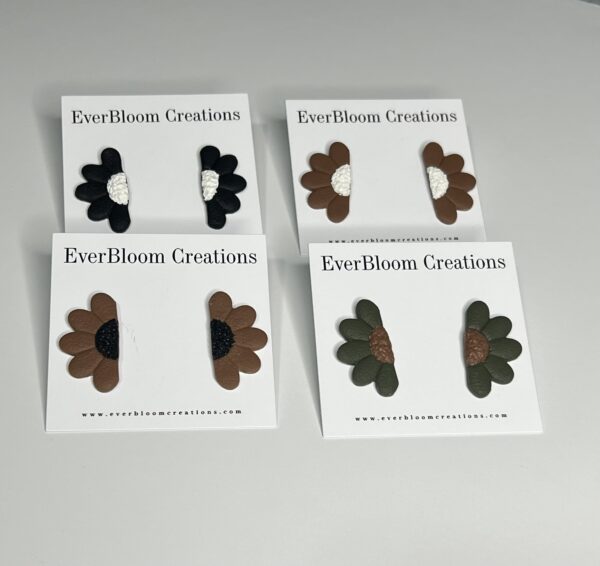 Half Floral Studs
